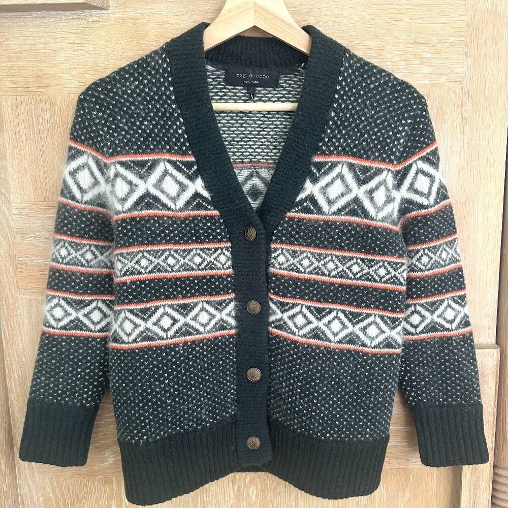 Rag + Bone V-Neck Fair Isle Cardigan (EUC) / Size SMALL